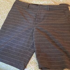 Goodfellow & Co Men's Gray Striped Flat Front Board Shorts